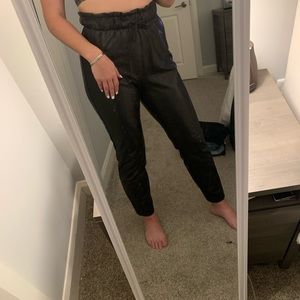 Abercrombie & Fitch Vegan Leather Black Straight Leg pants